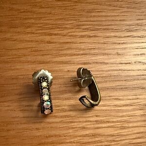 Vintage Stud Earrings with Rhinestones